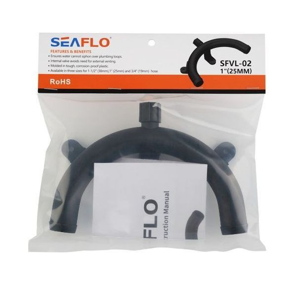 Колено 25 мм пластиковое с вентиляцией, SeaFlo, арт. SFVL02,          SeaFlo 