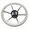 Рулевое колесо LEADER PLAST белый обод серебряные спицы д. 330 мм 
