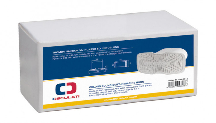 Сигнал звуковой электрический врезной, Osculati, арт. 21-103-00,          Osculati 