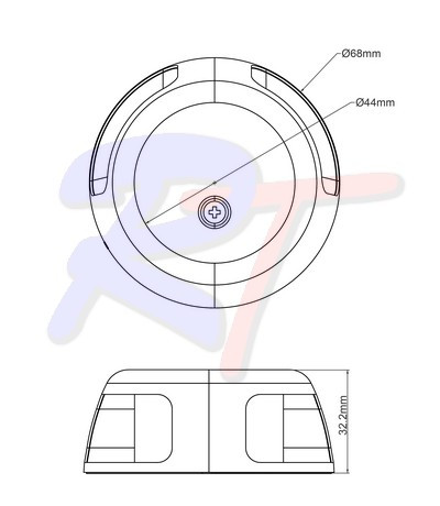 Огонь навигационный комбинированный (красно-зеленый), RTG-11007, арт. RTG-11007,          Rivertec 