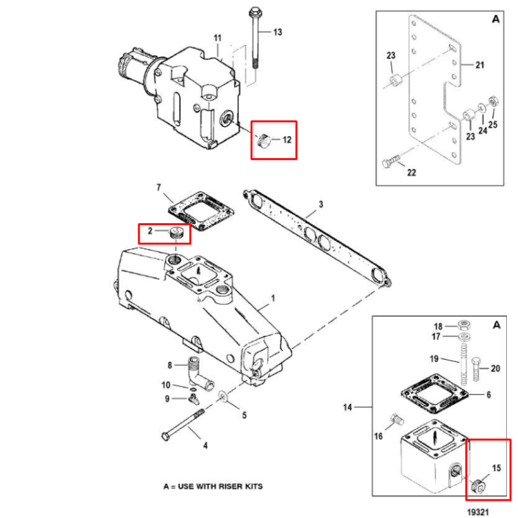 Заглушка выхлопа (пробка стальная диам. 19 мм) Mercruiser (22-41622) (Quicksilver), арт. 41622,          MERCURY 