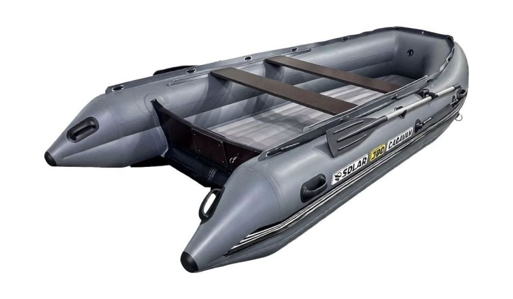 Надувная лодка ПВХ, SOLAR-380 К Caravan, серый, арт. SLR380k_car_grey,          Solar 