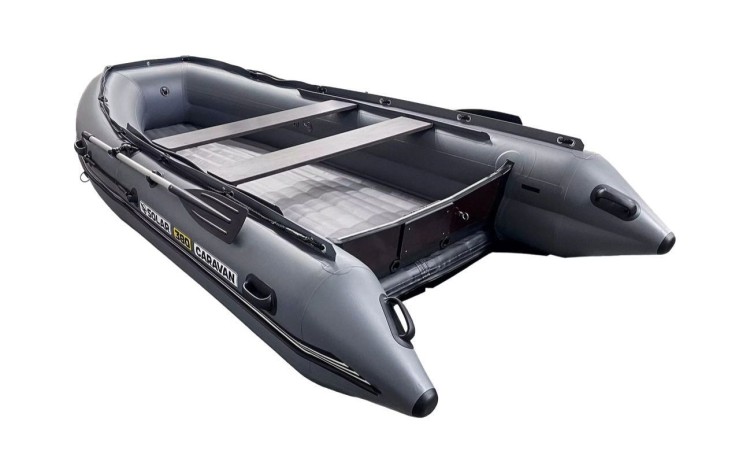 Надувная лодка ПВХ, SOLAR-380 К Caravan, серый, арт. SLR380k_car_grey,          Solar 
