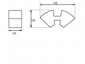 Эластичный элемент муфты N-Upex, N-Flex (аналог), 25,3*13*12мм , K87/синий , Упругая эластичная вставка (сегмент) компенсирующей пальцевой муфты электродвигателя, аналог резиновой ,  !, 33-01-738-poly 