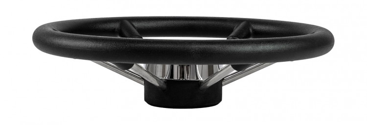 Рулевое колесо LEADER PLAST черный обод серебряные спицы д. 360 мм, арт. VN8360-01,          Volanti Luisi 