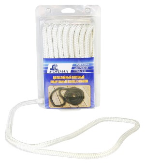 Плетеный швартовный конец, 9,5 мм x 3 м, белый