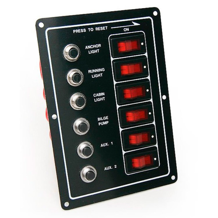 Панель выключателей с предохранителями, 6 клавиш, арт. 10006085,          TMC 