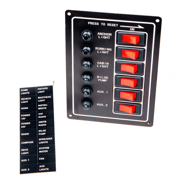 Панель выключателей с предохранителями, 6 клавиш, арт. 10006085,          TMC 