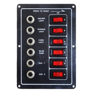 Панель выключателей с предохранителями, 6 клавиш