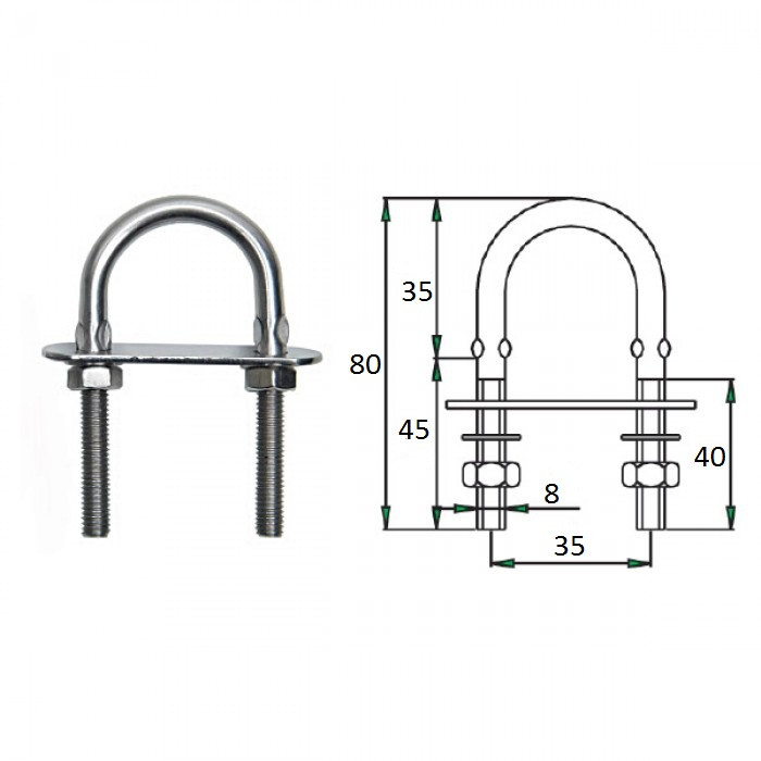 Рым-болт  8х80мм, арт. 1015-0307,          CIM 