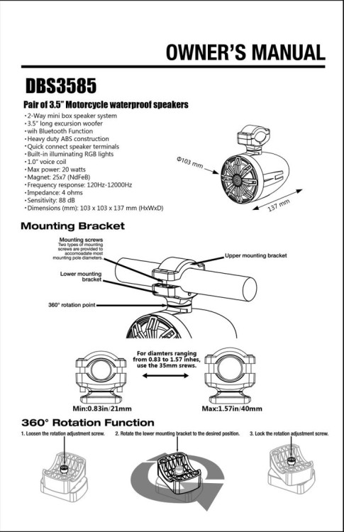 Акустика на таргу, арт. DBS3586B-RBT,          Diibeisi 
