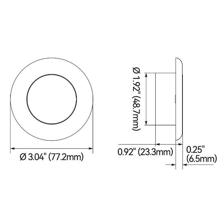 Светильник светодиодный, теплый белый свет, 12 В, 1 Вт (SFCL1-3-YW-01), арт. 10270454,          SeaFlo 