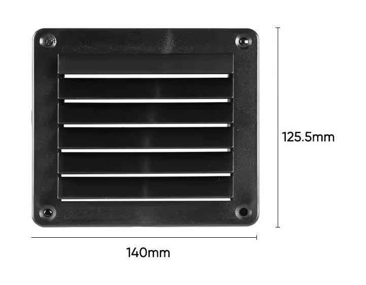 Решетка воздухозаборника 143х125х17 мм, черный, SeaFlo, арт. SFDV214012502,          SeaFlo 