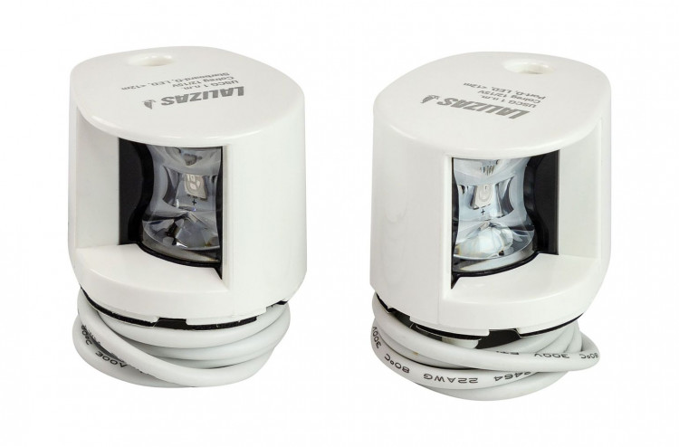 Огни ходовые светодиодные, белый корпус, комплект, арт. 71318,          Lalizas 