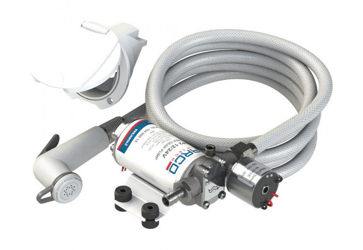 Комплект душа с гидрофором Marco SP2, 12/24 В, 10 л/мин, 29 PSI (2 бар), арт. 16490015,          Marco  Комплект душа с гидрофором Marco SP2, 12/24 В, 10 л/мин, 29 PSI (2 бар), арт. 16490015,          Marco