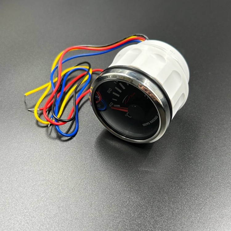 Указатель температуры воды (д.52мм; черный, хромированный ободок) (DEPO), арт. DPNWTB-90,          DEPO 