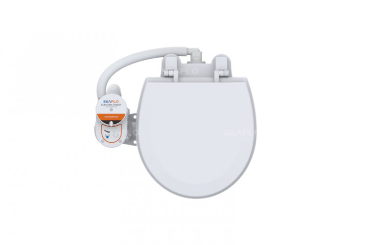 Унитаз судовой керамический с вертикальным насосом 24В (размер компакт), арт. SFMTE2-02,          SeaFlo 