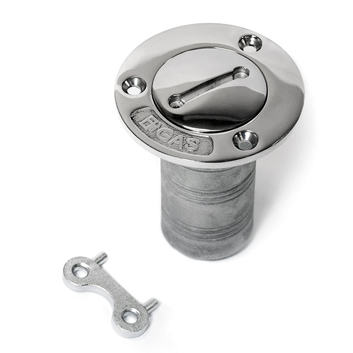 Горловина заливная SUNFINE 38мм прямая с ключом (Gas), нержавеющая сталь, арт. SF30603-21,          SUNFINE MARINE 