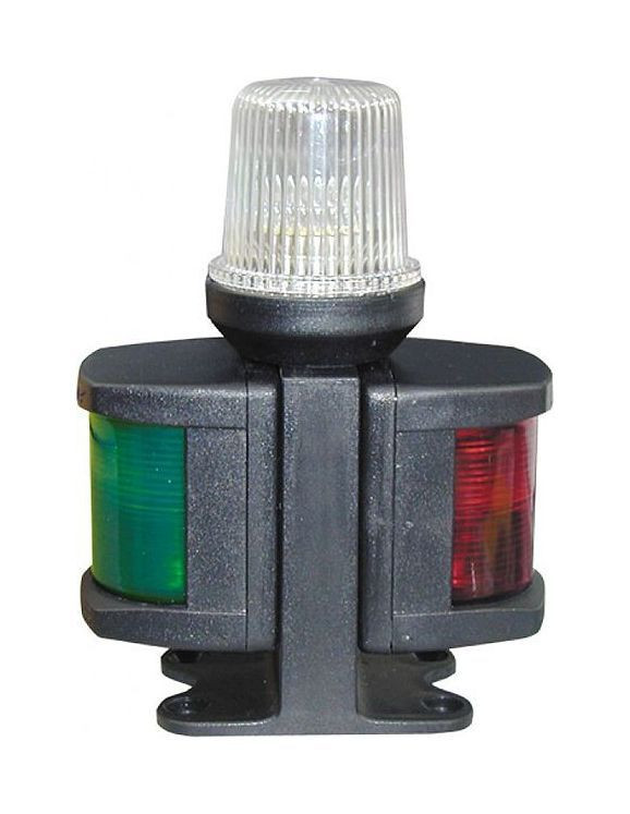 Огонь ходовой комбинированный трехцветный, черный корпус, арт. 30429,          Lalizas 