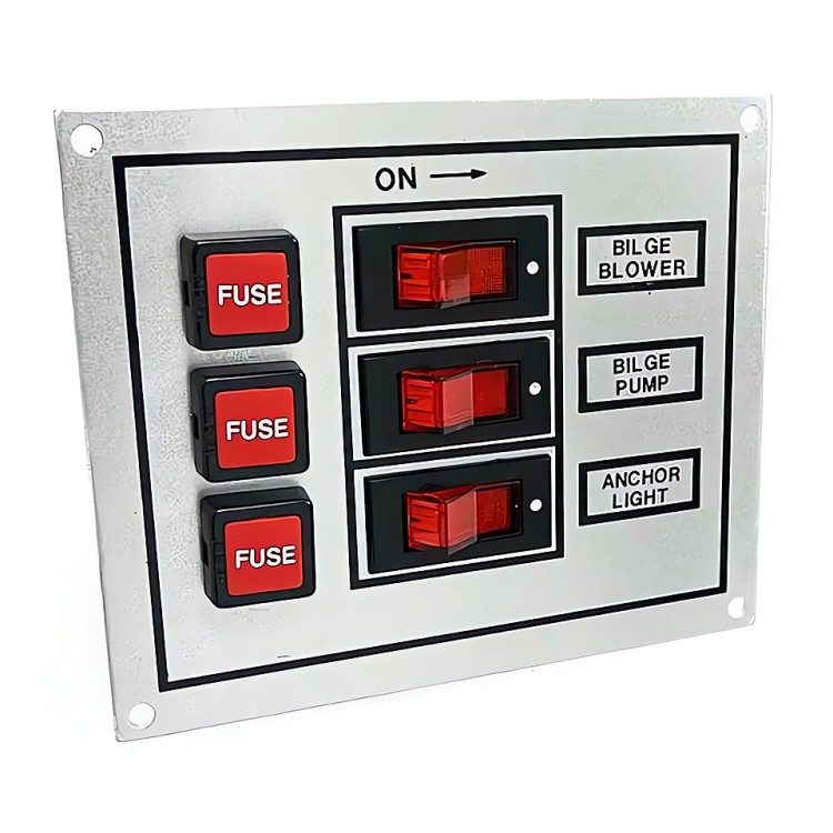 Панель выключателей с предохранителями, 3 клавиши, белая, арт. 10235922,          TMC 