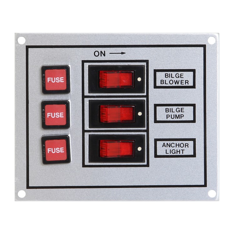 Панель выключателей с предохранителями, 3 клавиши, белая, арт. 10235922,          TMC 