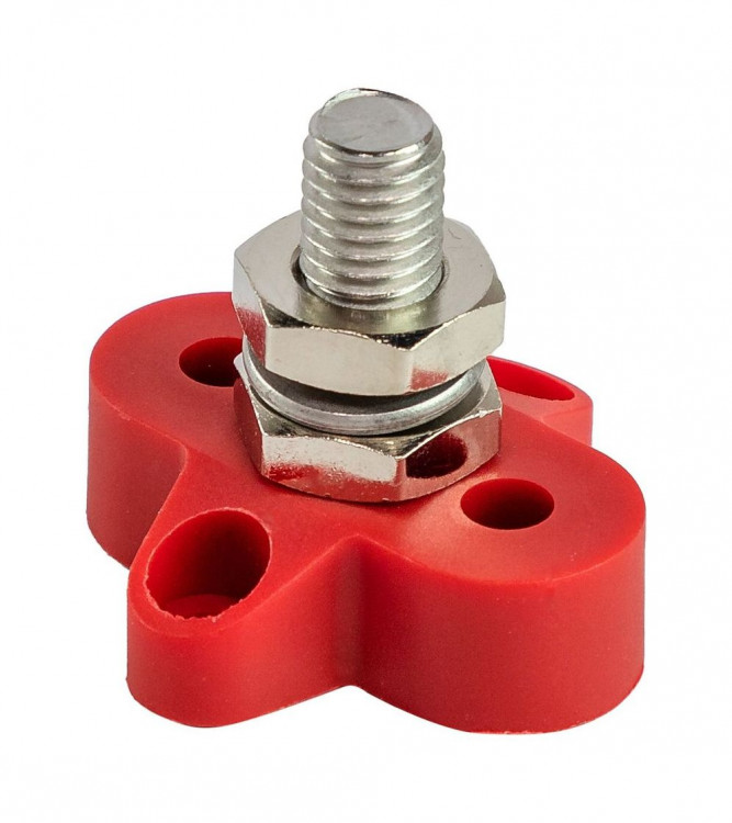 Клемма-штифт одинарная, M10, красная, арт. BF411RM10,          Yih Sean  Клемма-штифт одинарная, M10, красная, арт. BF411RM10,          Yih Sean