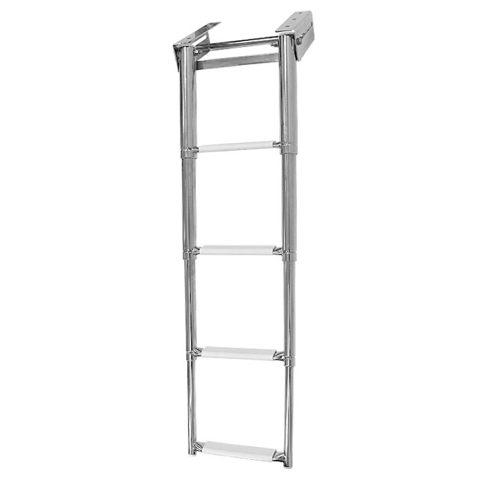 Трап телескопический выдвижной, 4 белых ступени (ширина 290 мм.), арт. 040106WT,          Техномарин 