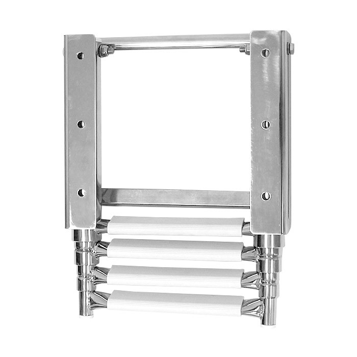 Трап телескопический выдвижной, 4 белых ступени (ширина 290 мм.), арт. 040106WT,          Техномарин 