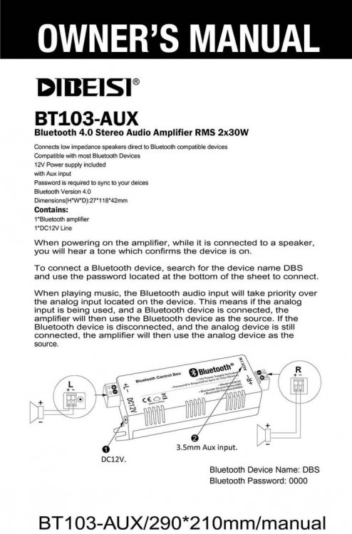 Морская акустика LED, арт. DBS6004B-LED,          Diibeisi 