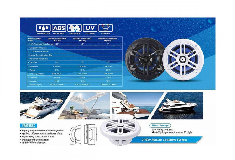 Морская акустика LED, арт. DBS6004B-LED,          Diibeisi 