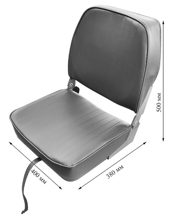 Сиденье виниловое Economy, серое с красным, арт. 10268280,  