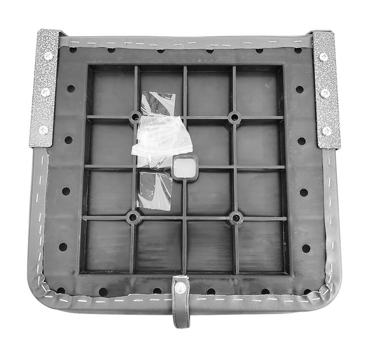 Сиденье виниловое Economy, серое с красным, арт. 10268280,  