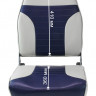 Кресло складное мягкое ECONOMY с высокой спинкой двуцветное, серый/синий 
