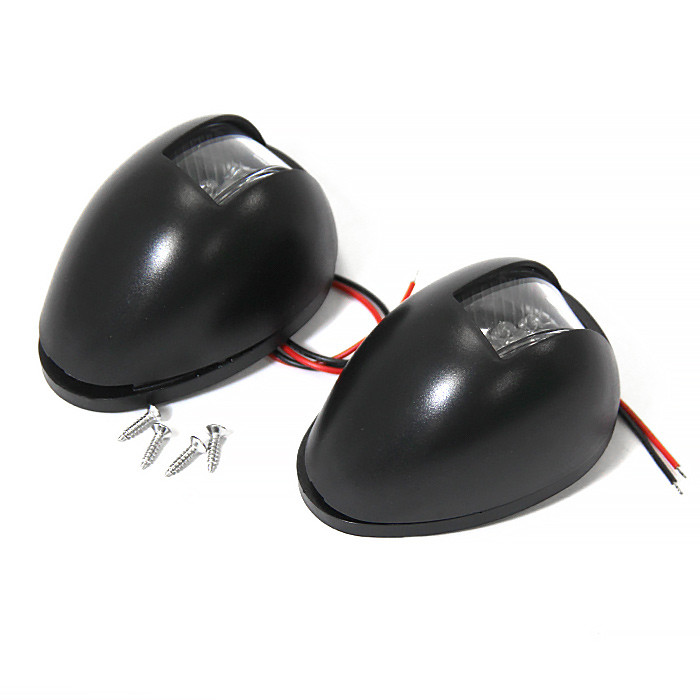 Огни бортовые светодиодные 80х56х42 мм, черный корпус, арт. B011004,          Anheart Marine 