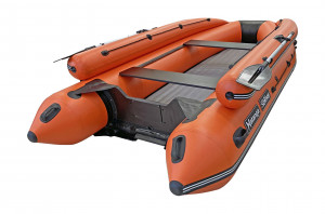 Надувная лодка ПВХ Хатанга Jet 425 Lux НДНД, оранжевый/черный, SibRiver