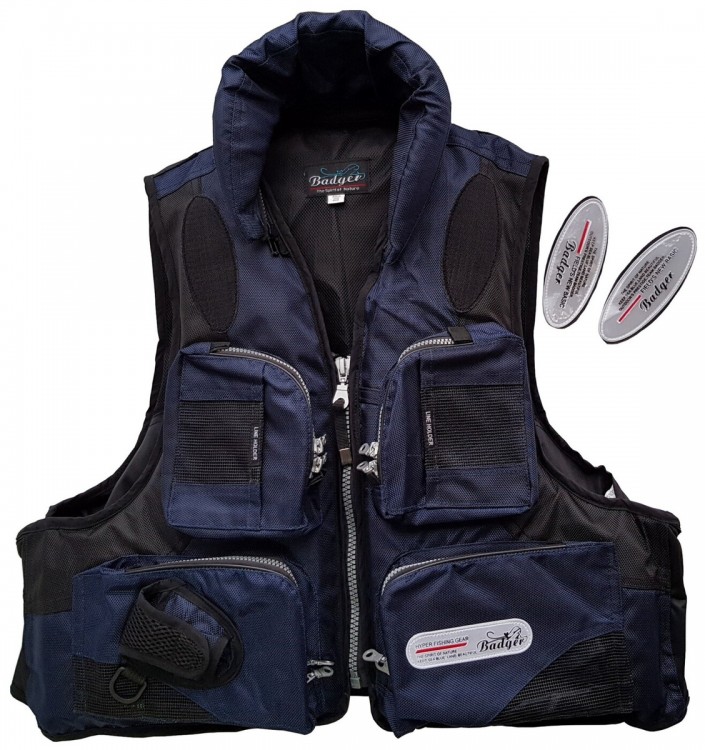 Жилет рыболовный Аqua sport, синий, Badger, арт. hfm-302-b,          Badger  Жилет рыболовный Аqua sport, синий, Badger, арт. hfm-302-b,          Badger