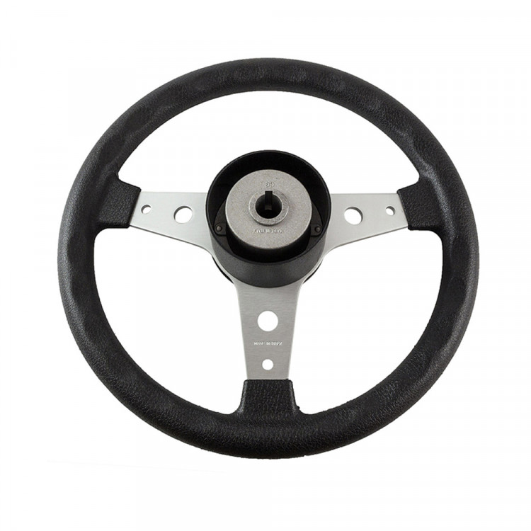 Колесо рулевое DELFINO 340 мм, обод черный, спицы серебрянные , VN70401-01-ts, арт. VN70401-01-ts,          Volanti Luisi  Колесо рулевое DELFINO 340 мм, обод черный, спицы серебрянные , VN70401-01-ts, арт. VN70401-01-ts,          Volanti Luisi