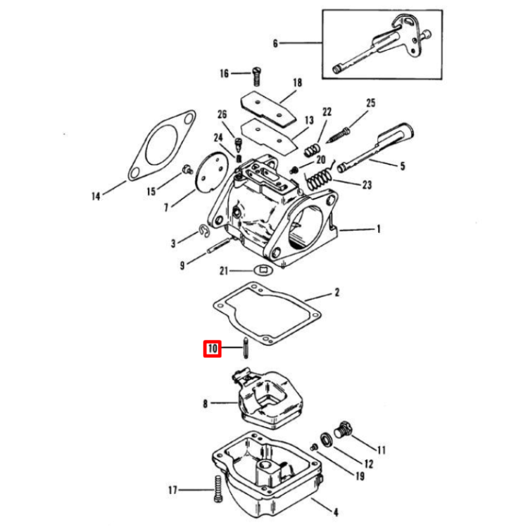 Игла поплавковой камеры карбюратора Mercury 30-115 (1395-9595) (Omax), арт. 1395-879194011-TW,          OMAX 