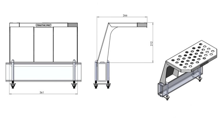 Подножка на крыло прицепа, арт. 490.205.000.000,          Практик 