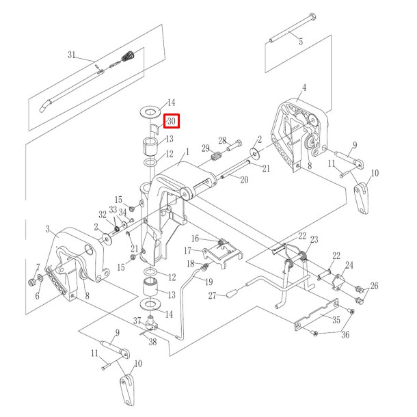 Пластина фиксации поворота мотора Tohatsu 9.8-18, арт. 345-62441-0-K,          TAIZHOU YUELANG POWER TECHNOLOGY 