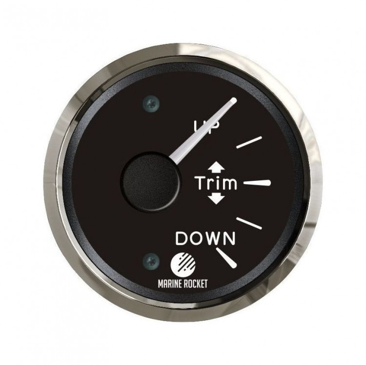 Трим-указатель Mercury, черный циферблат, нержавеющий ободок, д. 52 мм, арт. TMA0009BSMR,          MARINE ROCKET 