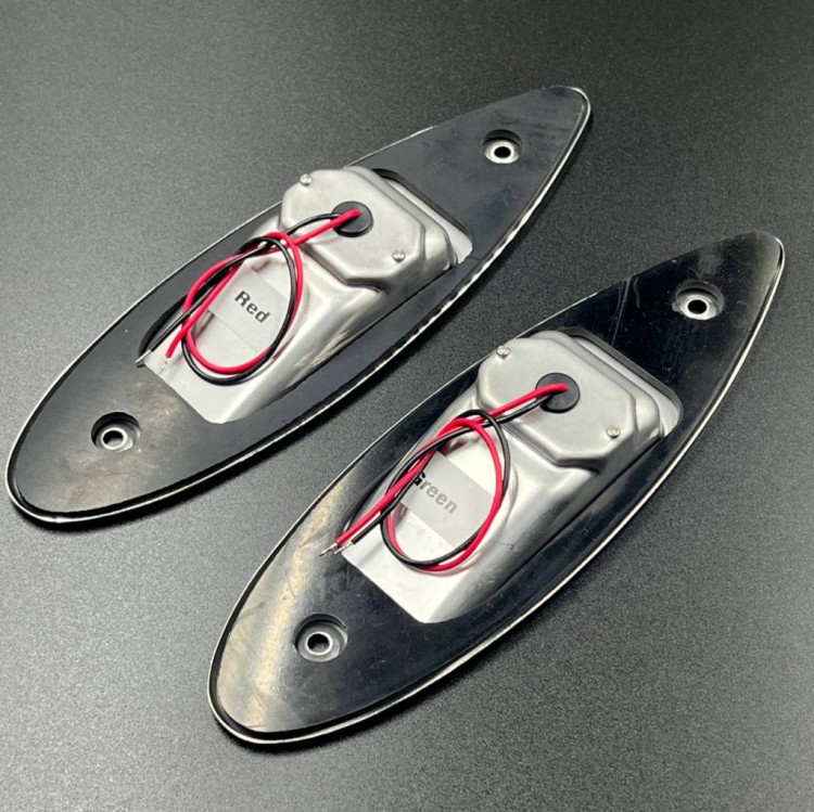 Огни ходовые LED (красный, зеленый) корпус нерж.(196.7x59.1x20.6мм) (Sunfine), арт. SF40444,          SUNFINE 