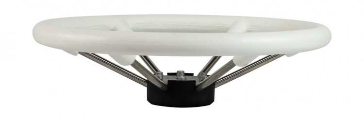 Рулевое колесо LEADER TANEGUM белый обод серебряные спицы д. 400 мм, арт. VN7400-08,          Volanti Luisi 