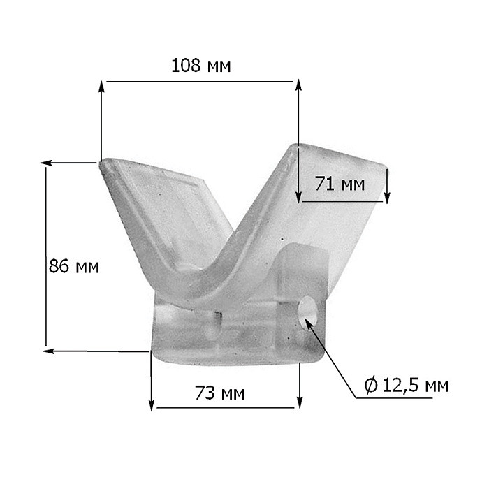 Упор подкильный  90мм (прозрачный), арт. C11305S,          Easterner  Упор подкильный  90мм (прозрачный), арт. C11305S,          Easterner