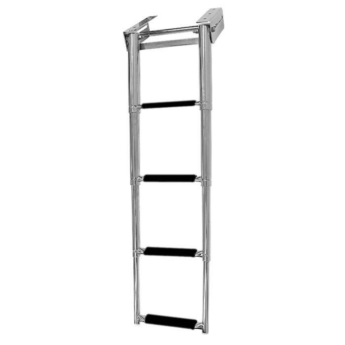 Трап телескопический выдвижной, 4 черных ступени (ширина 290 мм.), арт. 040106BT,          Техномарин 