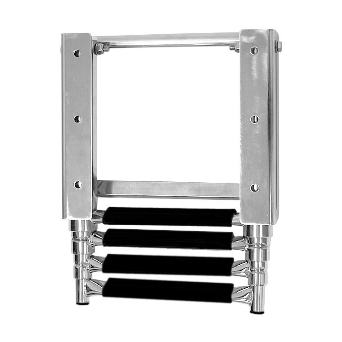 Трап телескопический выдвижной, 4 черных ступени (ширина 290 мм.), арт. 040106BT,          Техномарин 