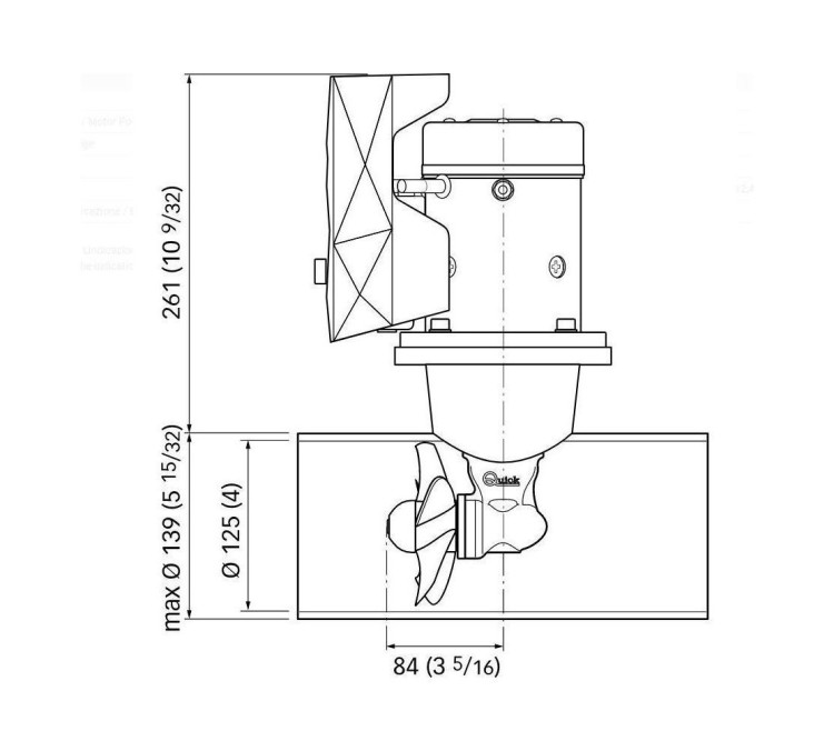 Подруливающее устройство Quick, D125mm, 30KGF, 12 В, арт. FGBT12530120T00,          Quick 