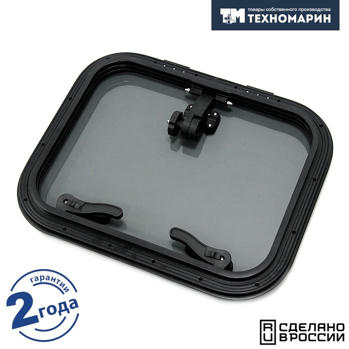 Люк палубный распашной Альбатрос 522x392 (черное исполнение), арт. 030831BT,          Техномарин 