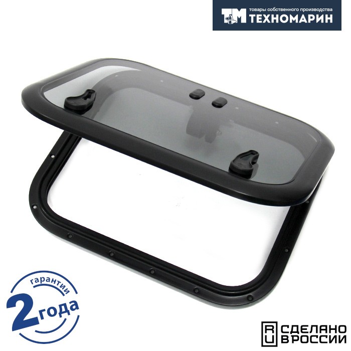 Люк палубный распашной Альбатрос 522x392 (черное исполнение), арт. 030831BT,          Техномарин 