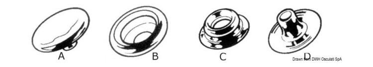 Блочка кнопки "D", нержавеющая сталь, Osculati, арт. 10-303-13,          Osculati 